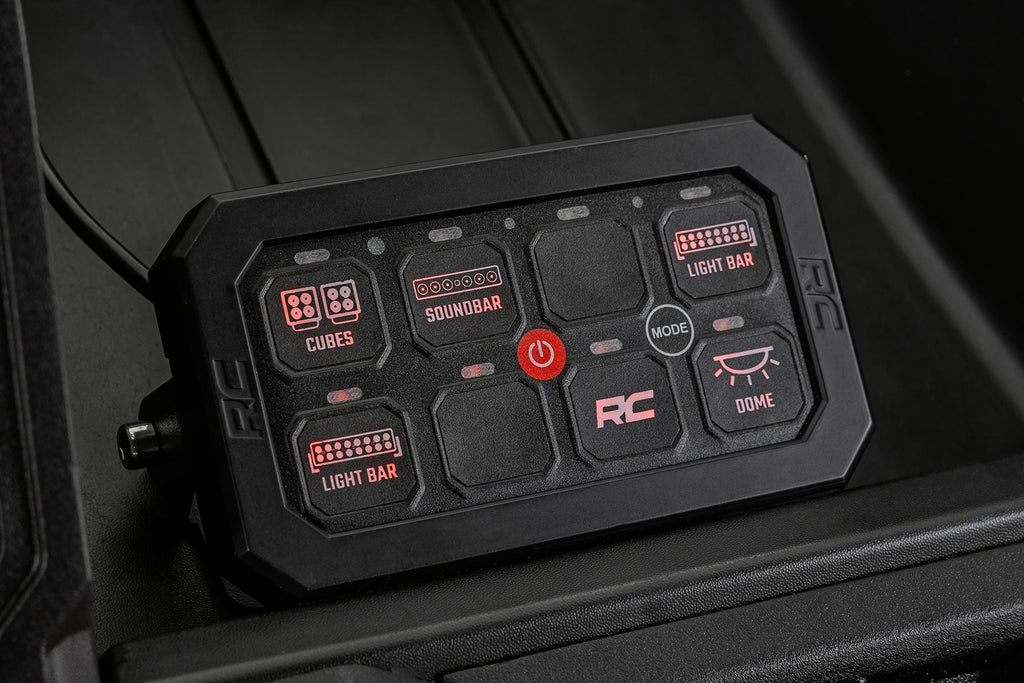 8 Gang Switch Panel | Bluetooth | RGB Backlit Buttons | Multifunction Modes