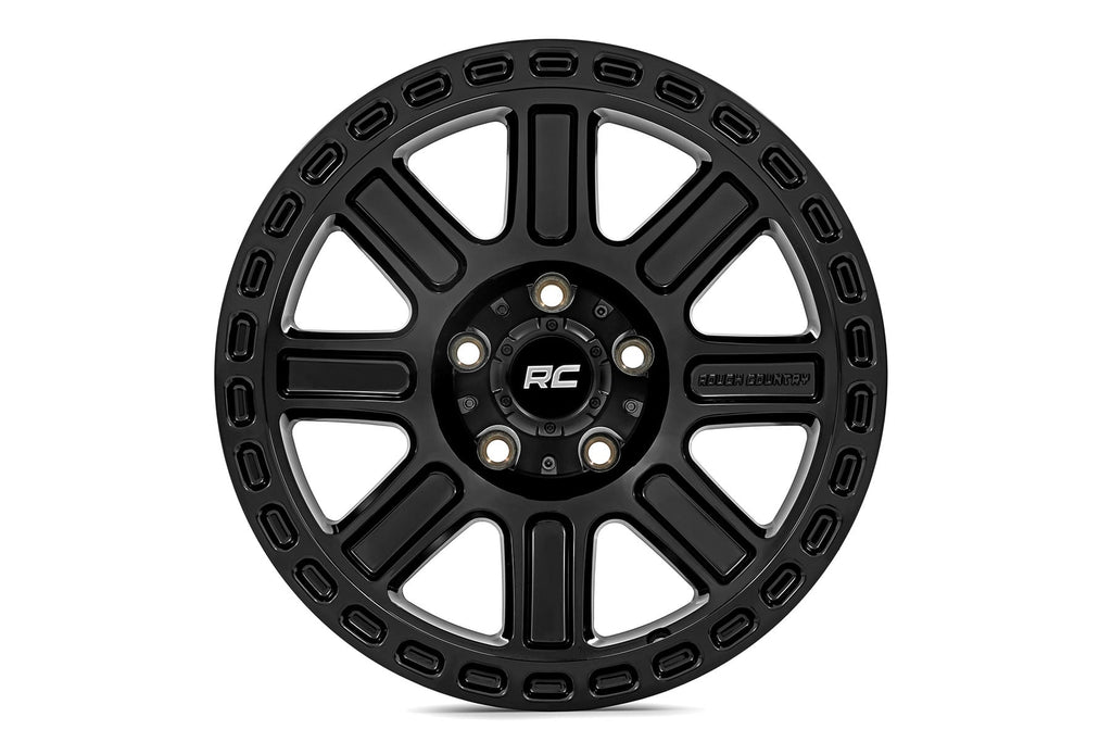 Rough Country 84 Series Wheel | One-Piece | Gloss Black | 15x8 | 5x4.5 | -19mm