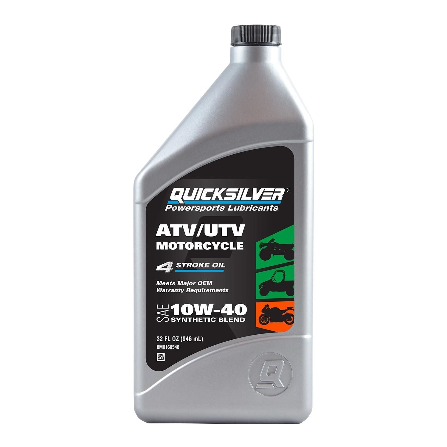 Quicksilver Motorcycle Synthetic Blend Engine Oil 10W-40 1 Quart