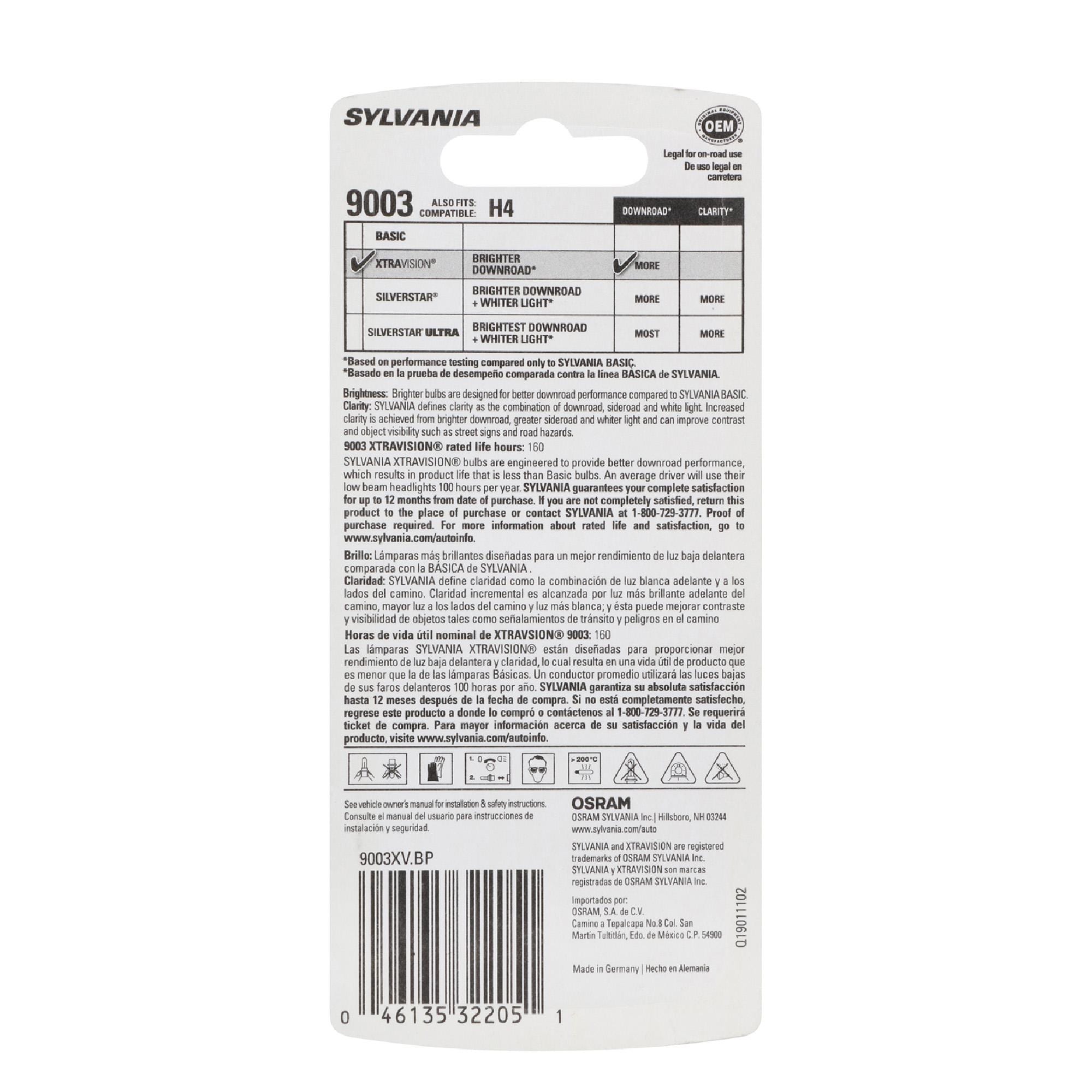 XtraVision Headlight and Fog Light Bulb 9003-XV