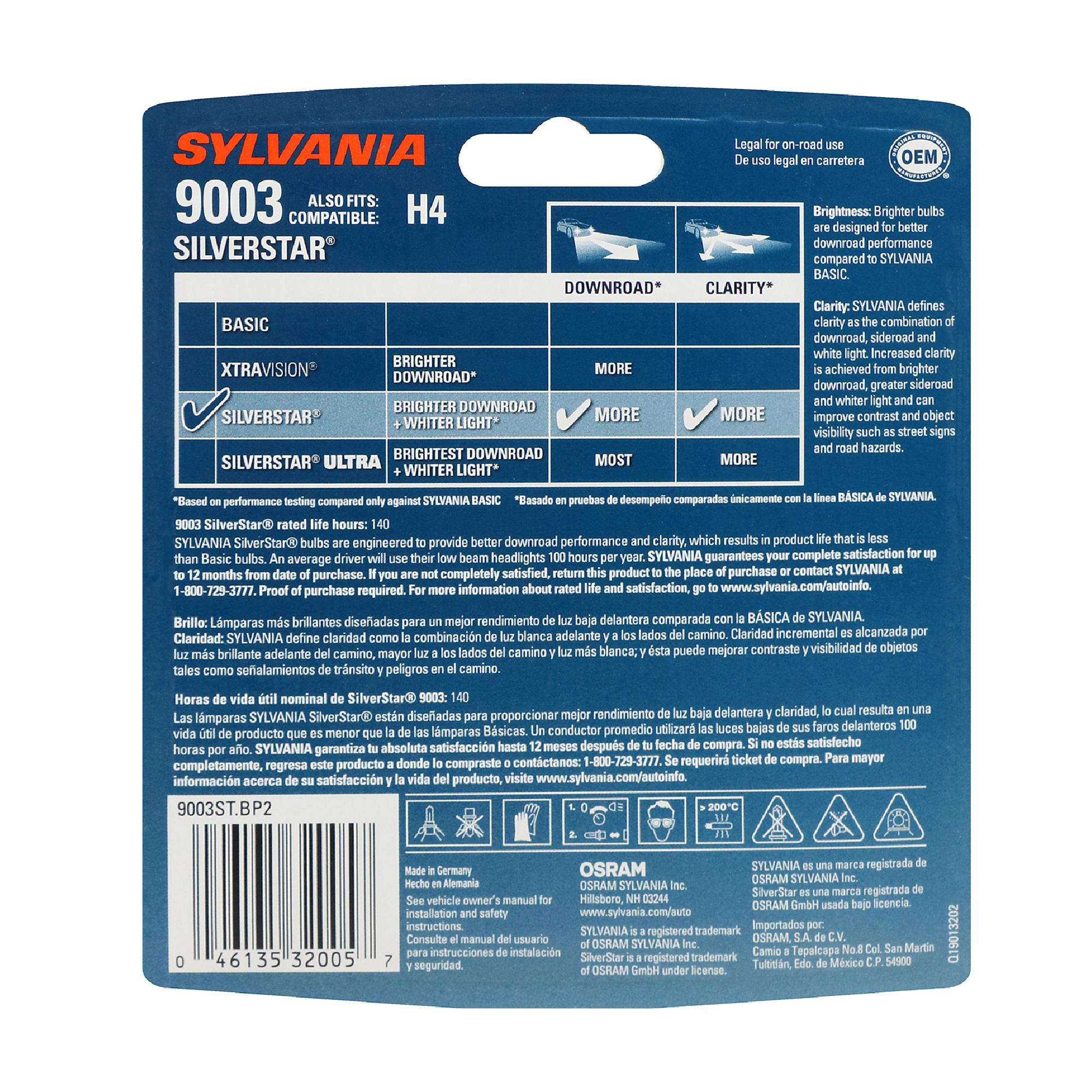 SilverStar Headlight and Fog Light Bulb 9003ST-2