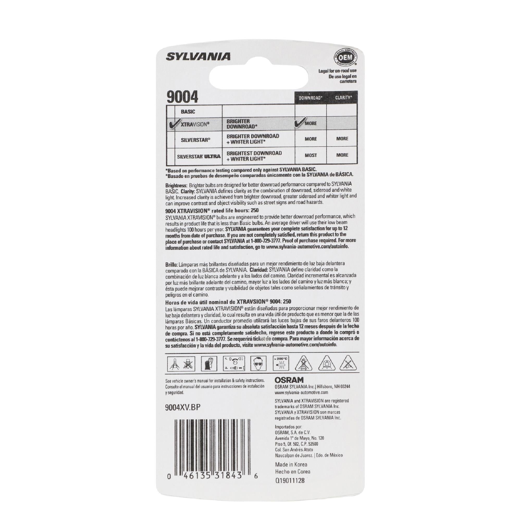 Sylvania XtraVision Headlight Bulb 9004-XV