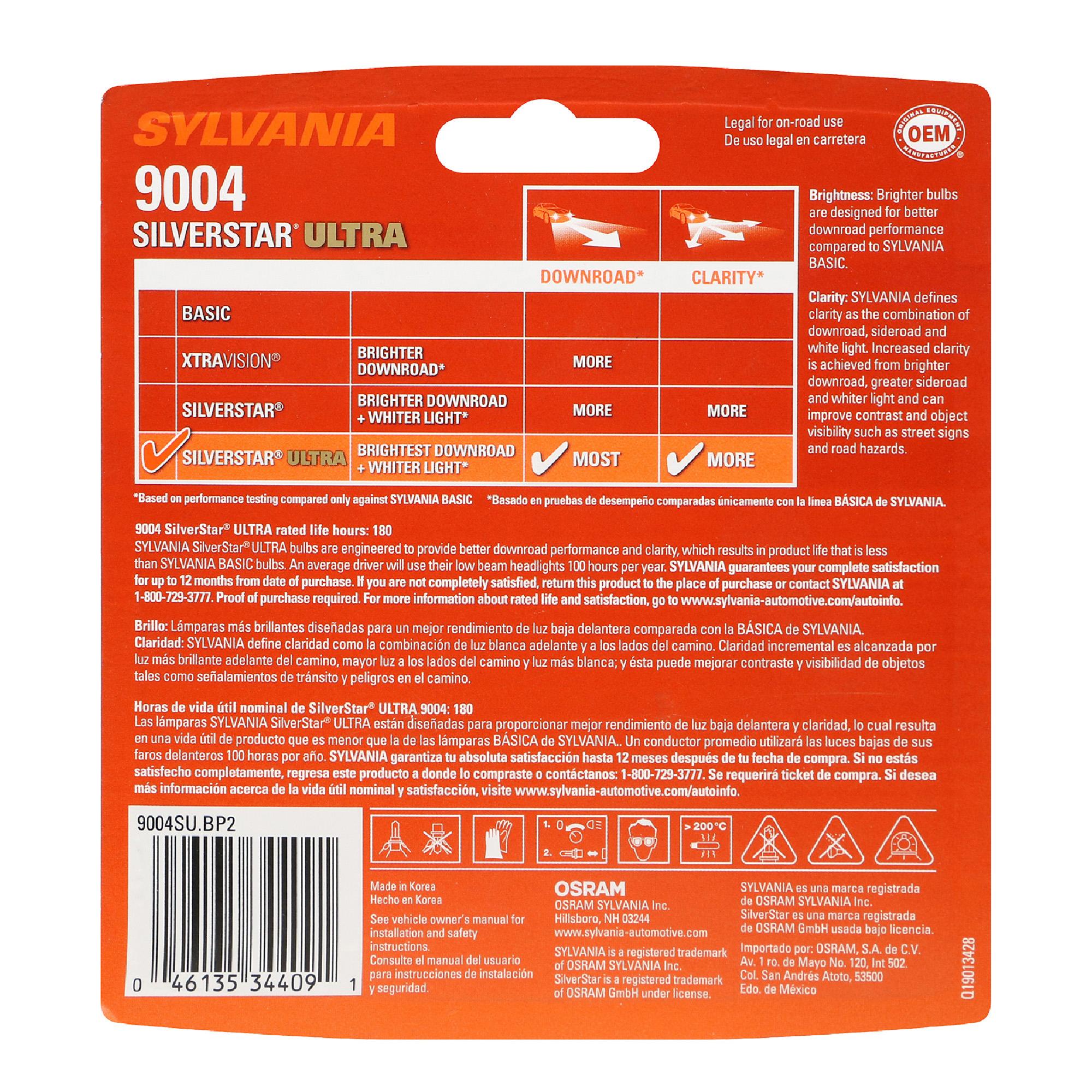 Sylvania SilverStar Ultra Headlight Bulb 9004SU-2