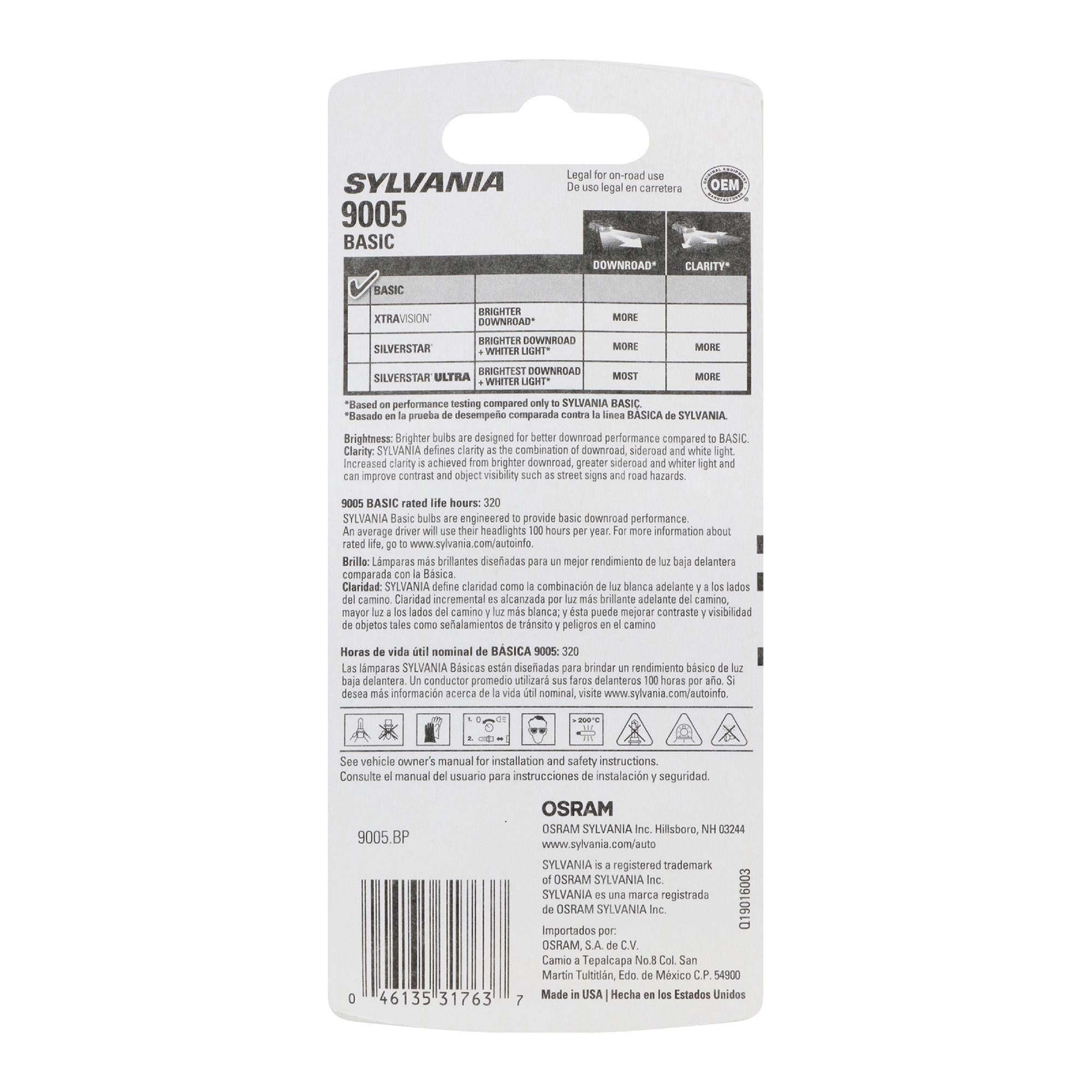 Sylvania Basic Headlight and Fog Light Bulb 9005