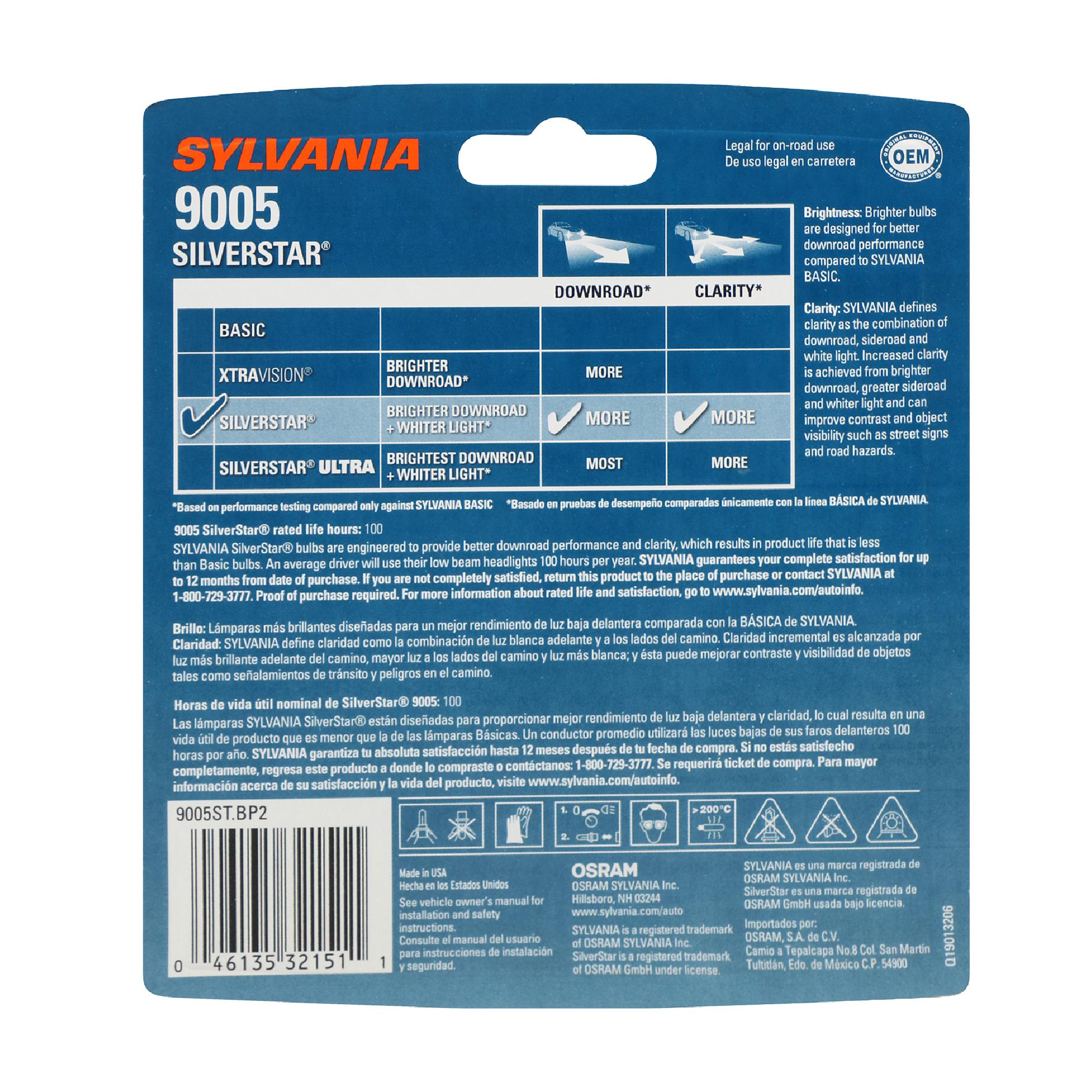 SilverStar Headlight and Fog Light Bulb 9005ST-2