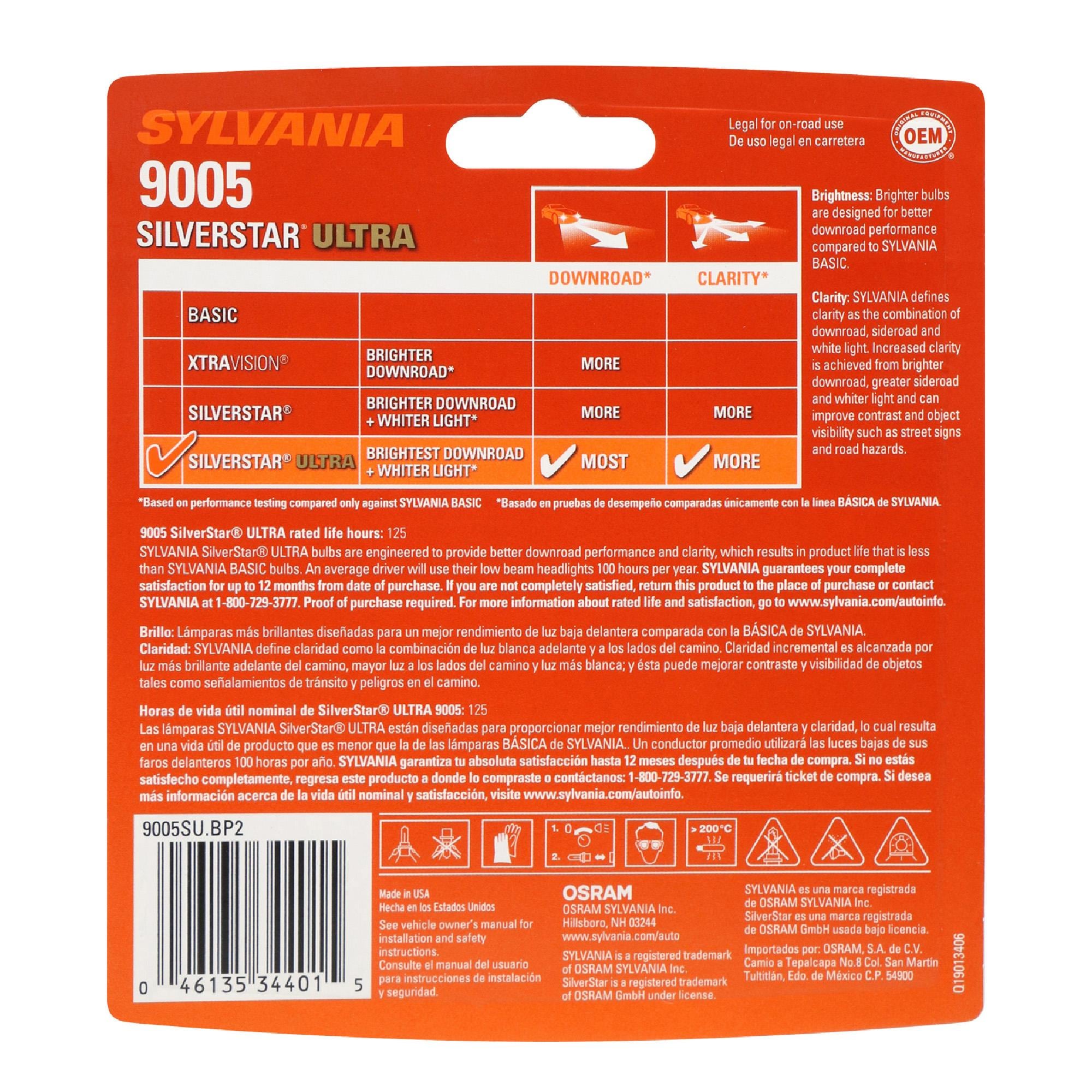 SilverStar Ultra Headlight and Fog Light Bulb 9005SU-2