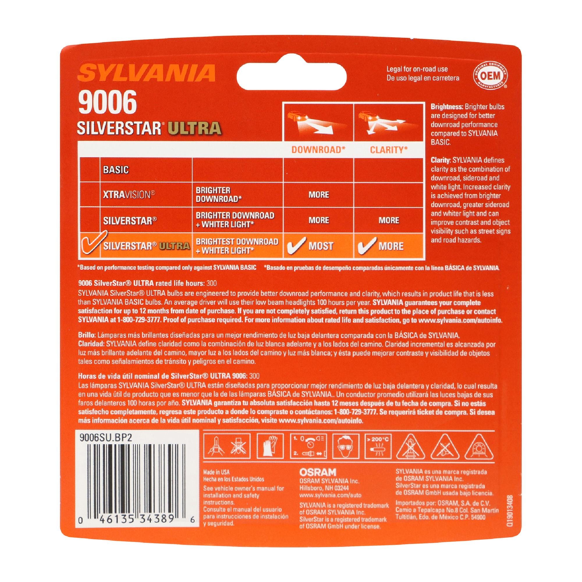 SilverStar Ultra Headlight and Fog Light Bulb 9006SU-2