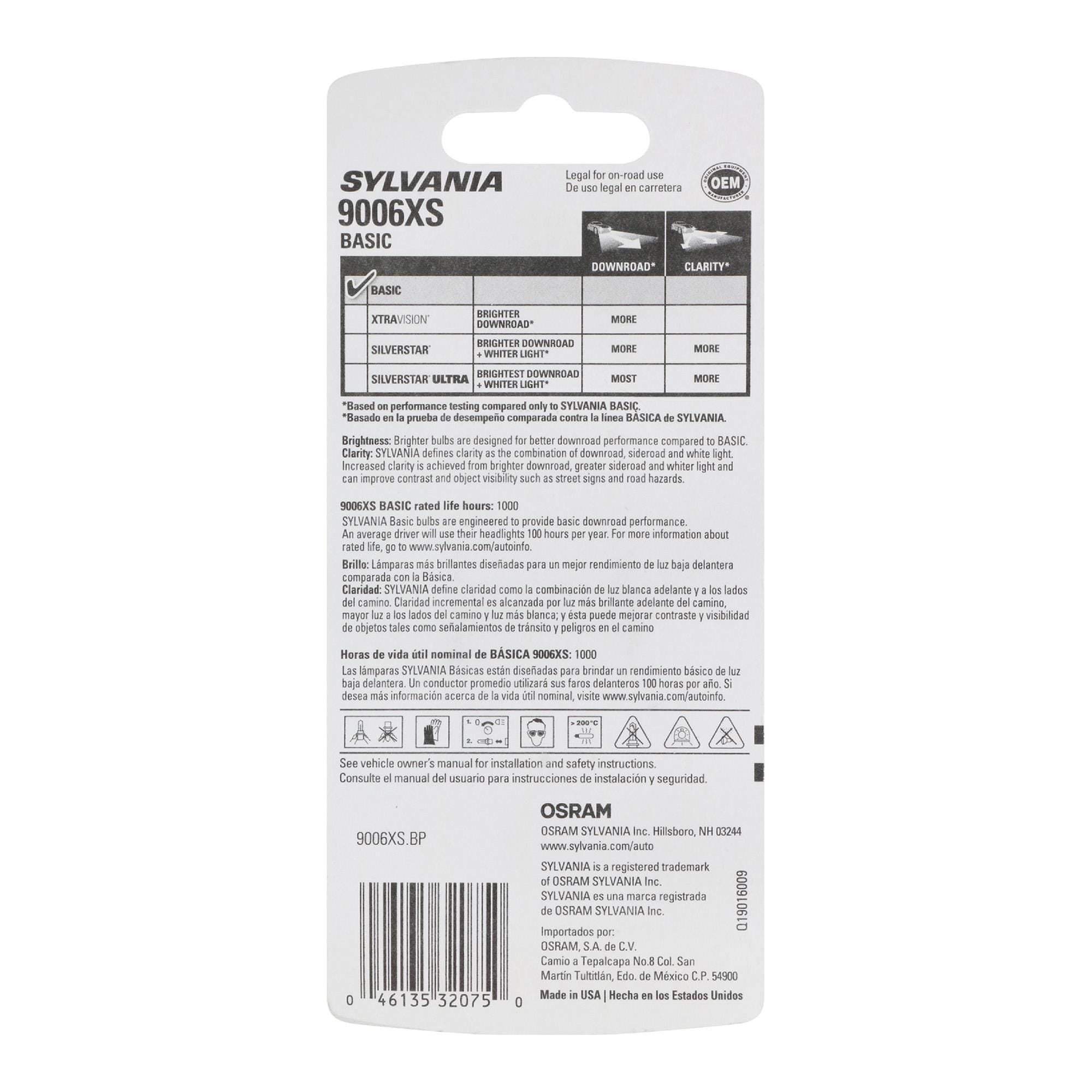 Sylvania Basic Headlight Bulb 9006XS