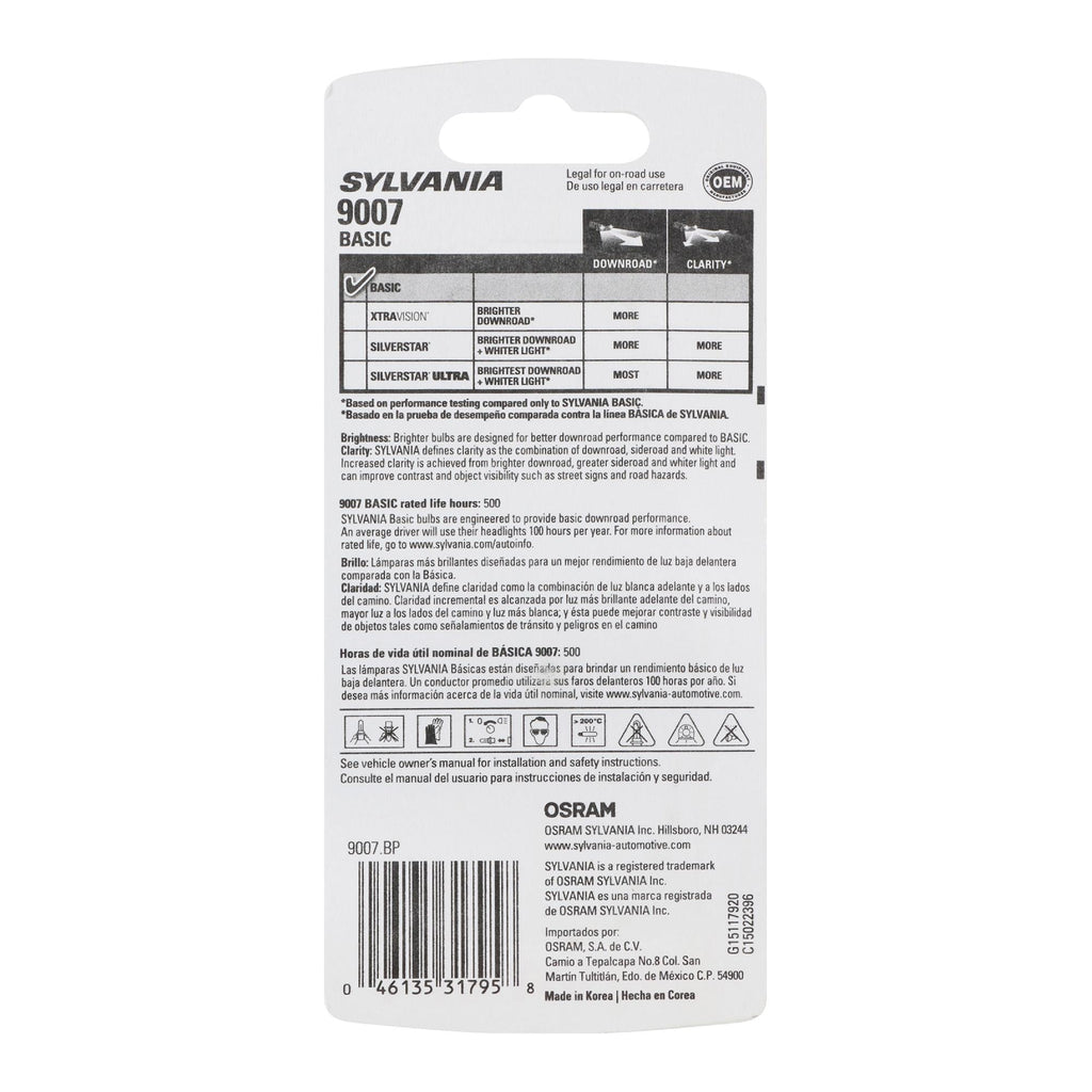 Sylvania Basic Headlight Bulb 9007