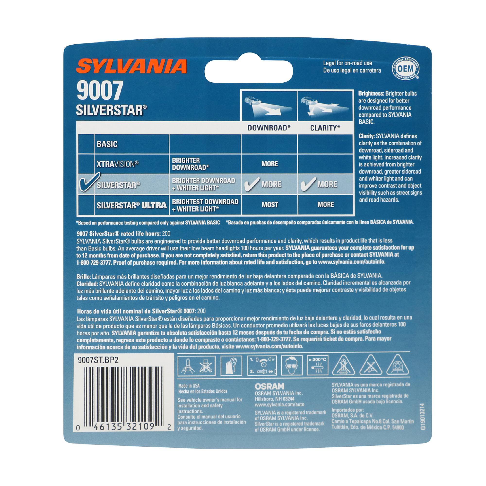 SilverStar Headlight and Fog Light Bulb 9007ST-2