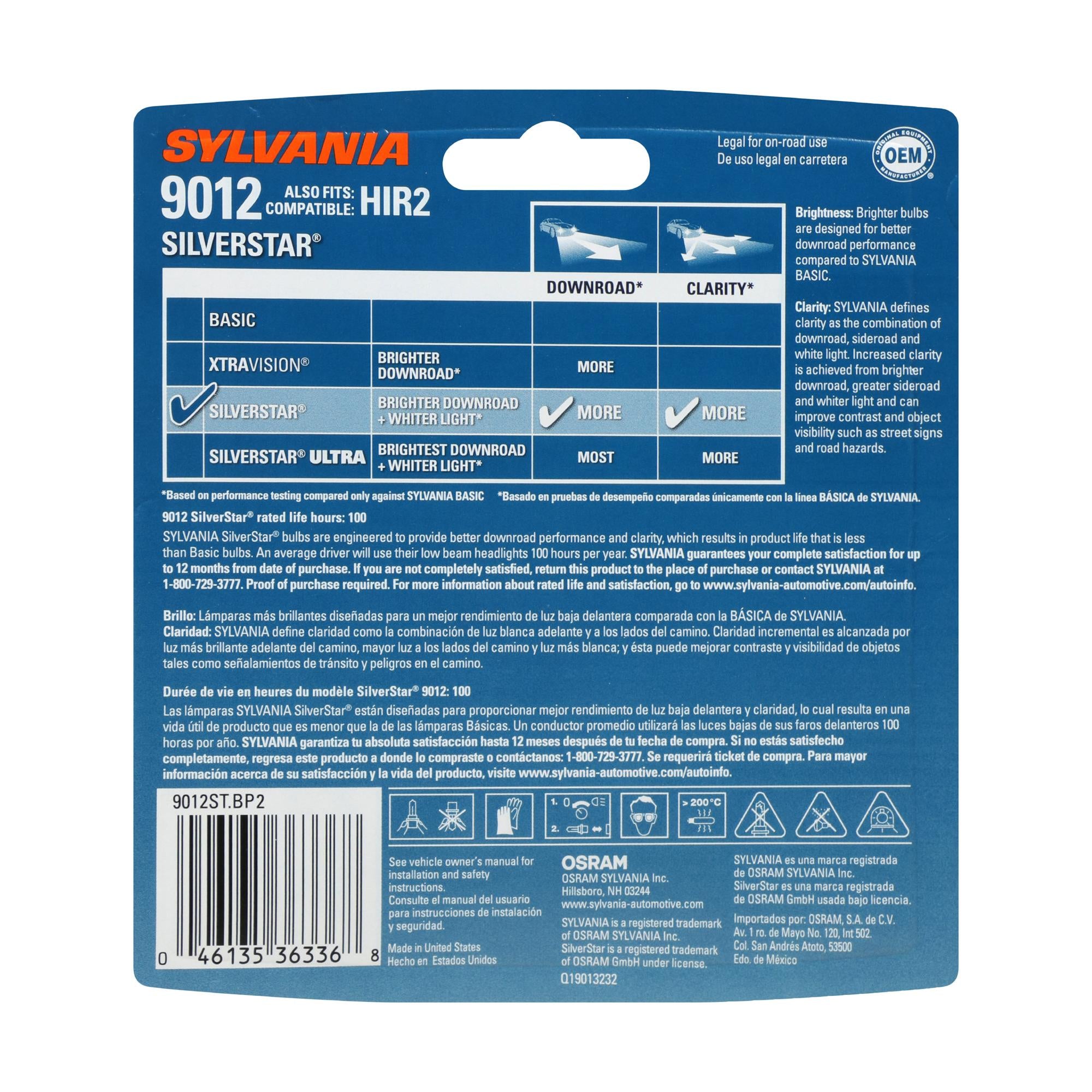 Sylvania Headlight Bulb 9012ST-2