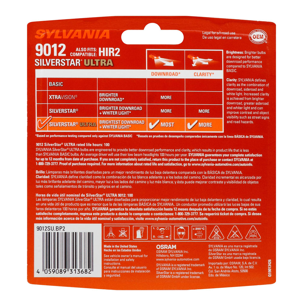 Sylvania SilverStar Ultra Bulb 9012SU-2