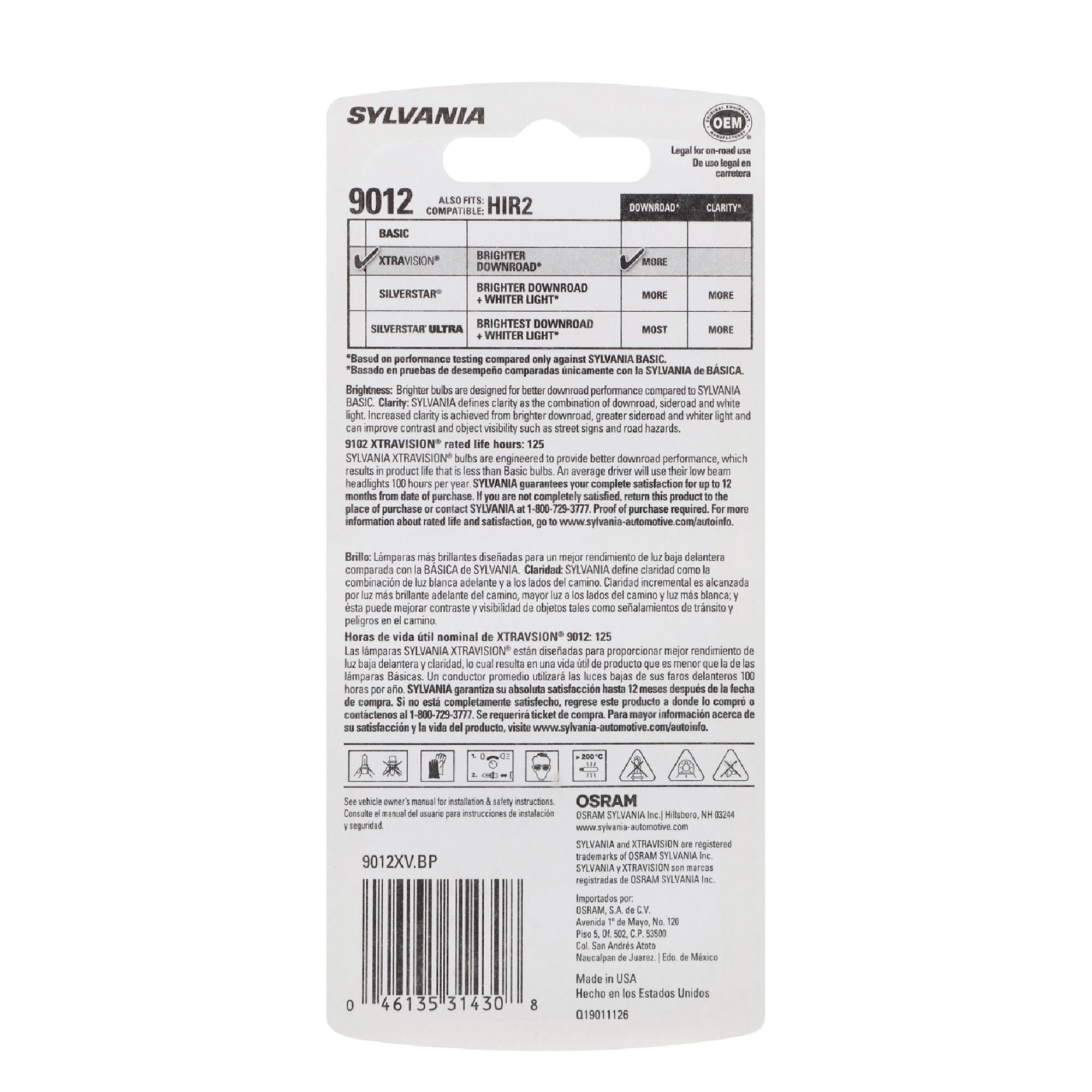 Sylvania XtraVision Headlight Bulb 9012XV