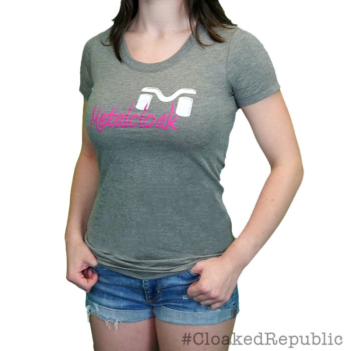 Women's MetalCloak Script Tee, Grey