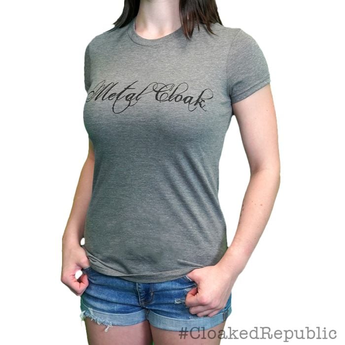 Grey Women's MetalCloak Script Tee