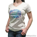 Woman's Super Soft Watercolor V-Neck Tee