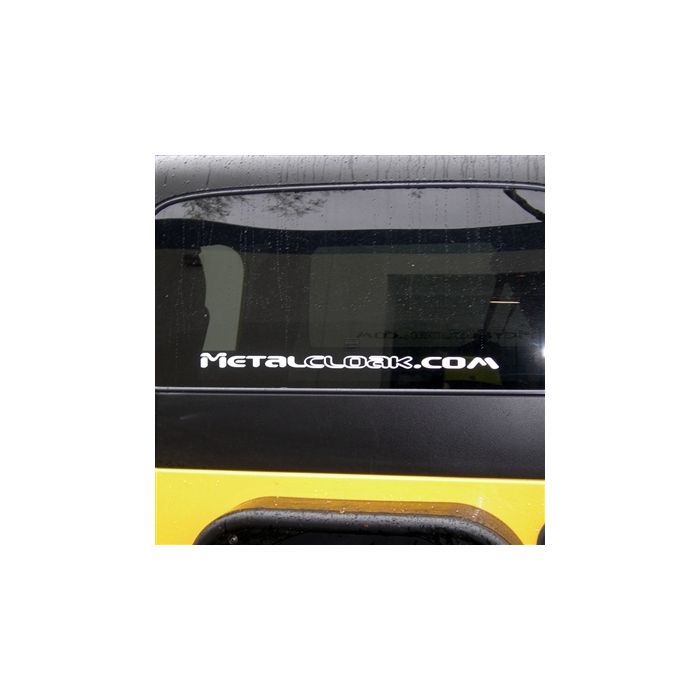 White MetalCloak.com 26" Premium Vinyl Decal