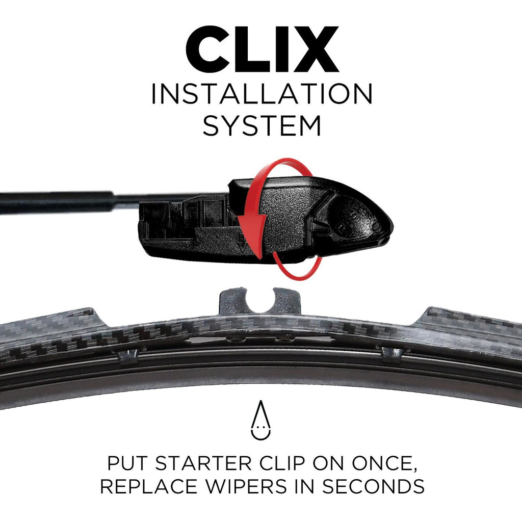 CLIX Auto 22in Wiper Blade BLACKCRBN-22