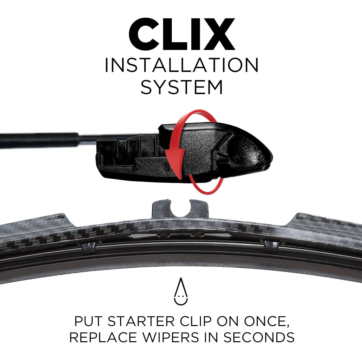 CLIX Auto 24in Wiper Blade BLACKCRBN-24