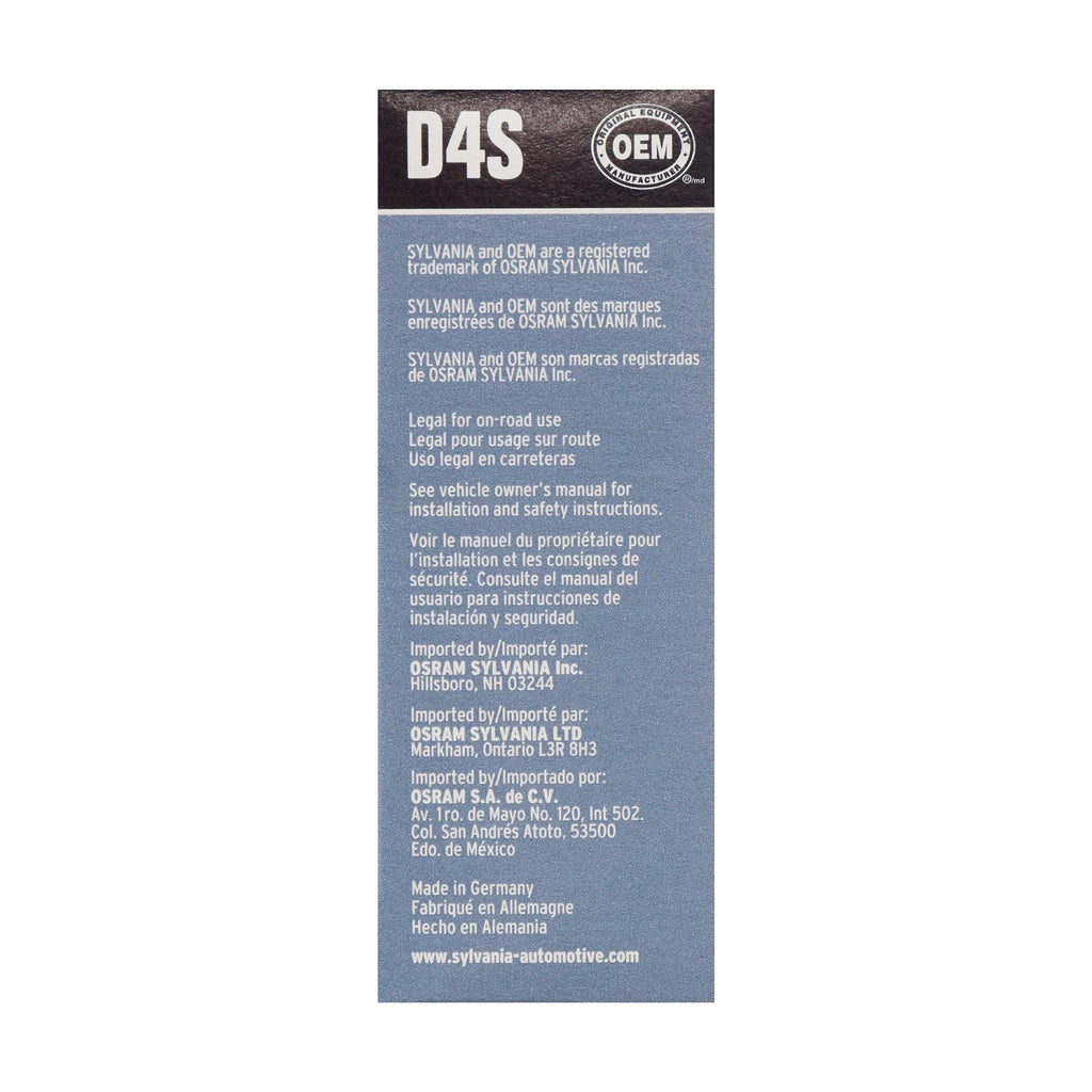 Sylvania Headlight Bulb D4S