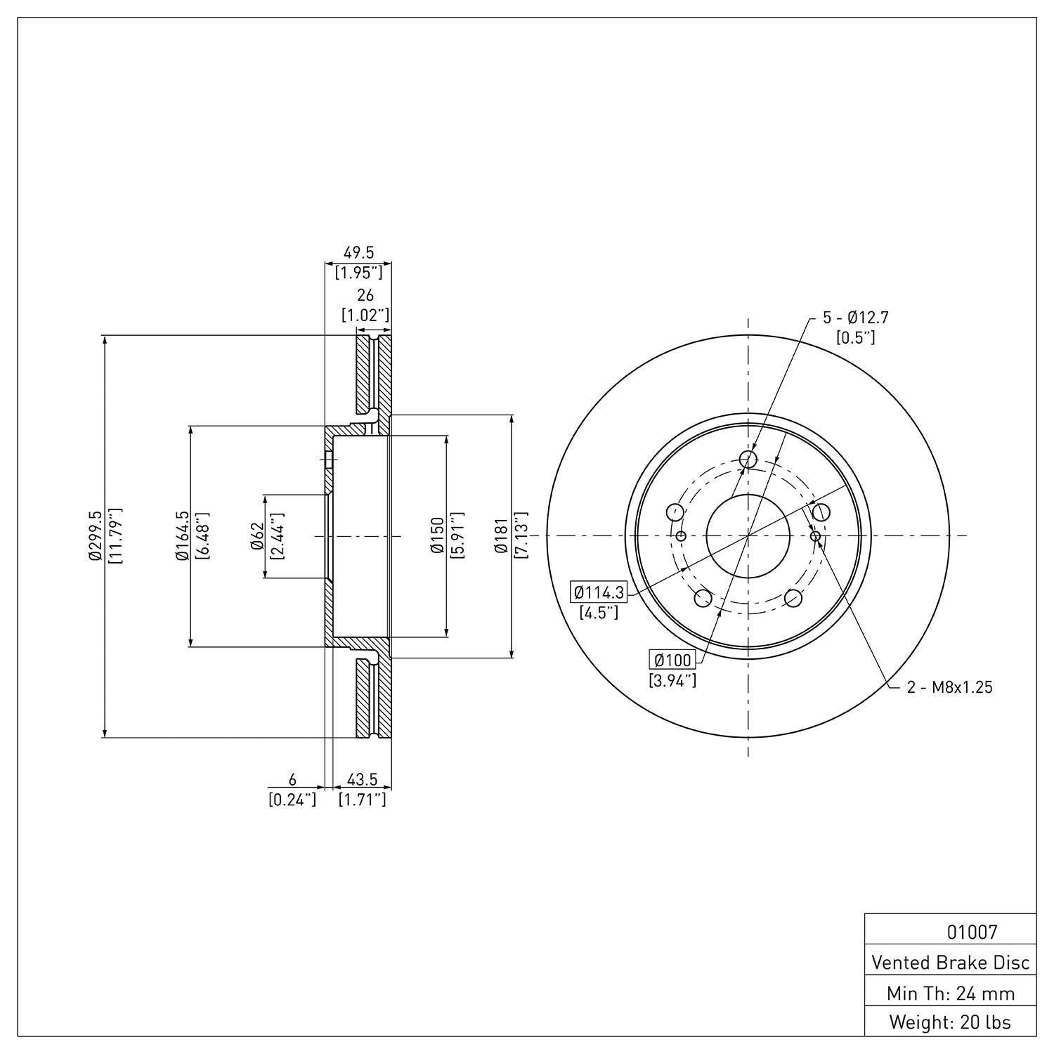 R1 Concepts Disc Brake Rotor ERE-01007