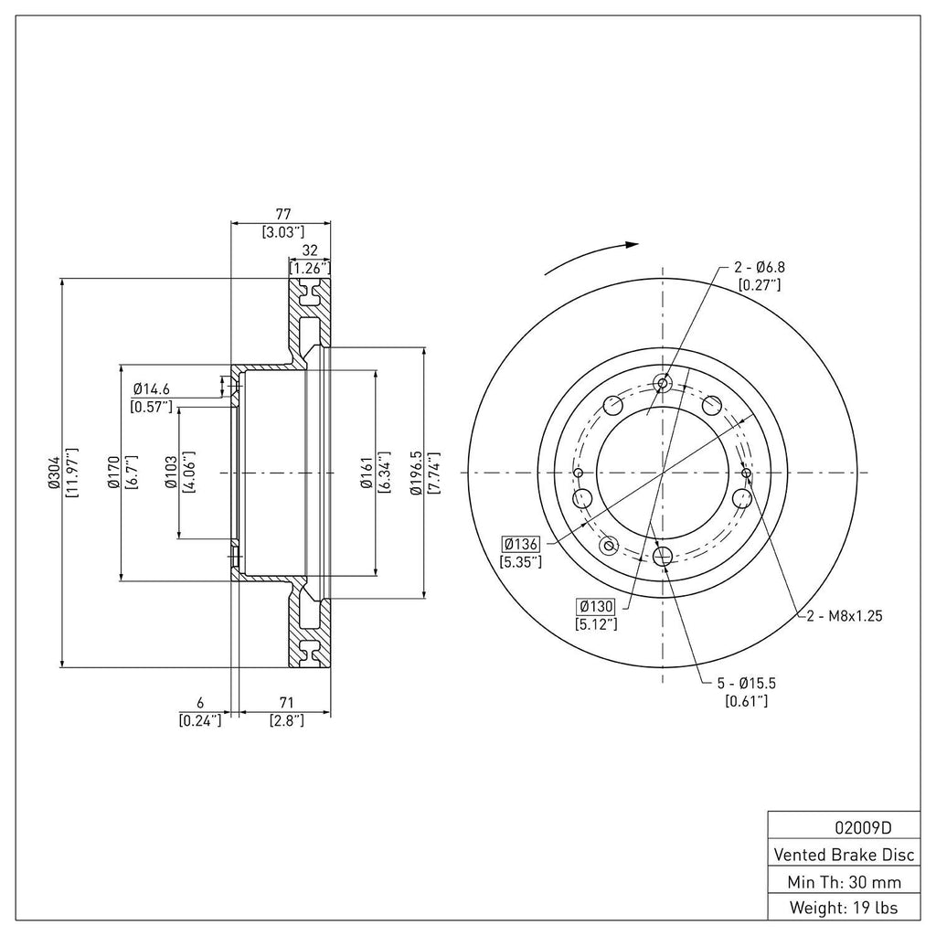R1 Concepts Disc Brake Rotor ERE-02009D