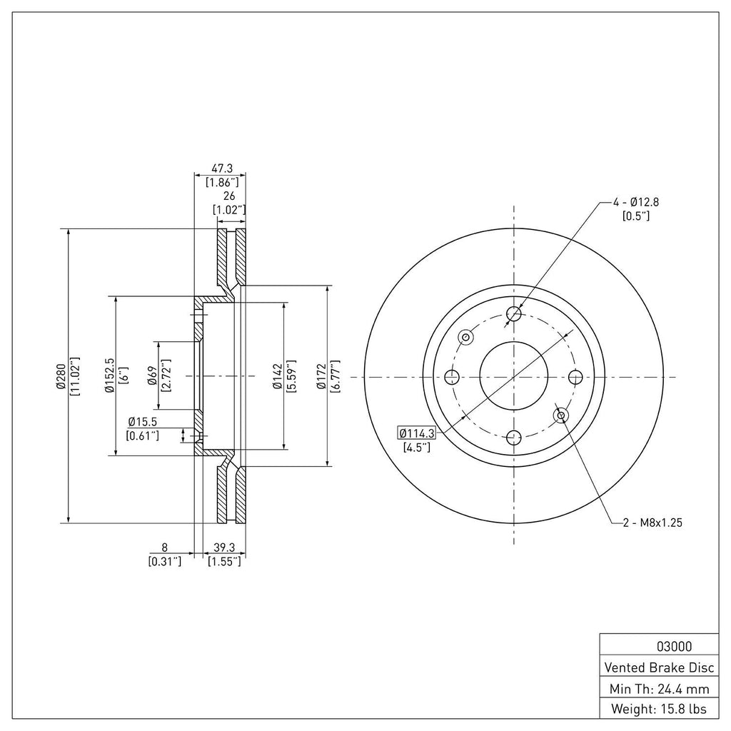R1 Concepts Disc Brake Rotor ERE-03000