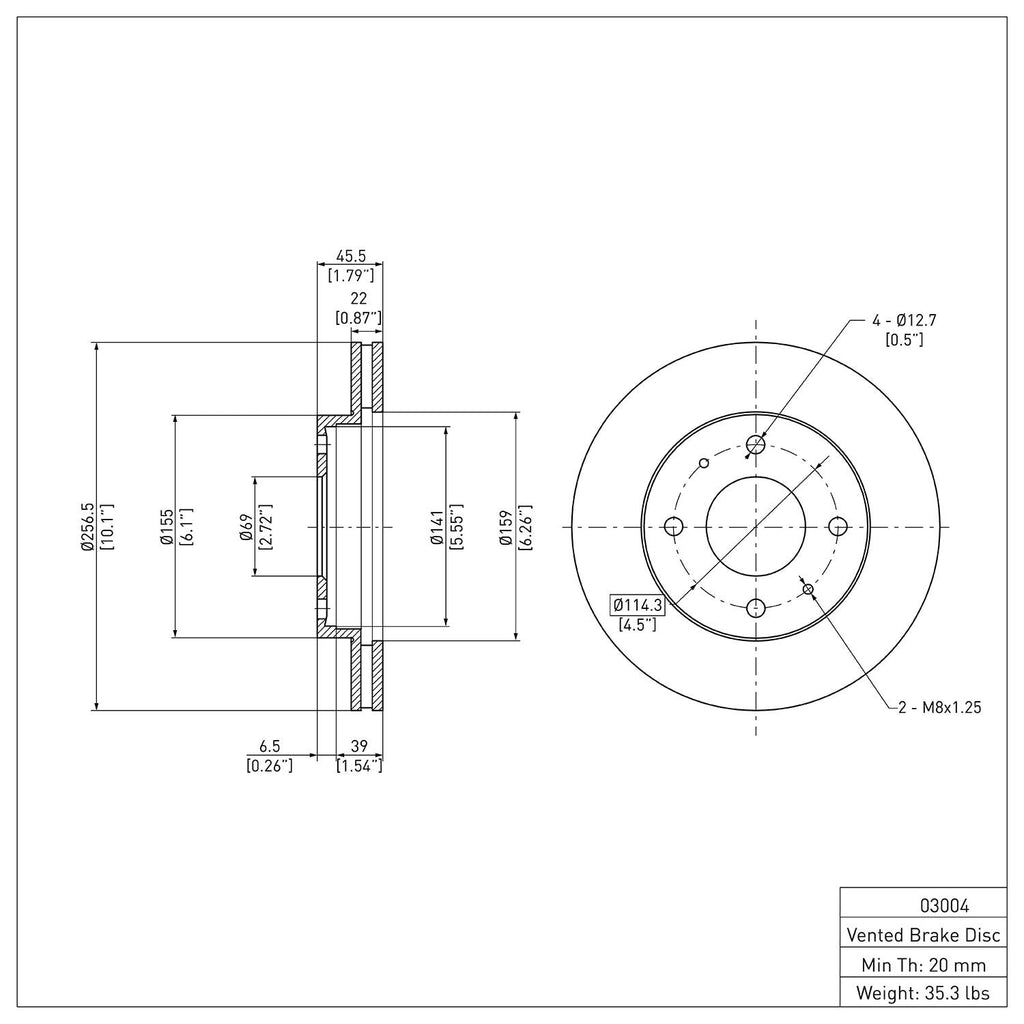 R1 Concepts Disc Brake Rotor ERE-03004