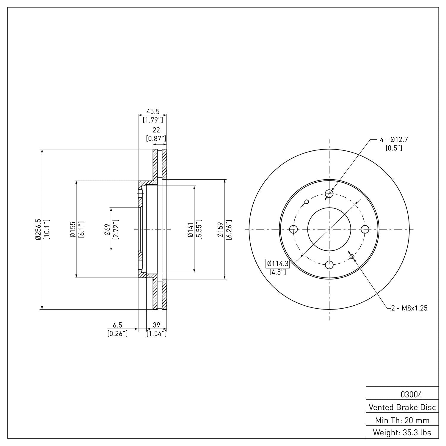R1 Concepts Disc Brake Rotor ERE-03004