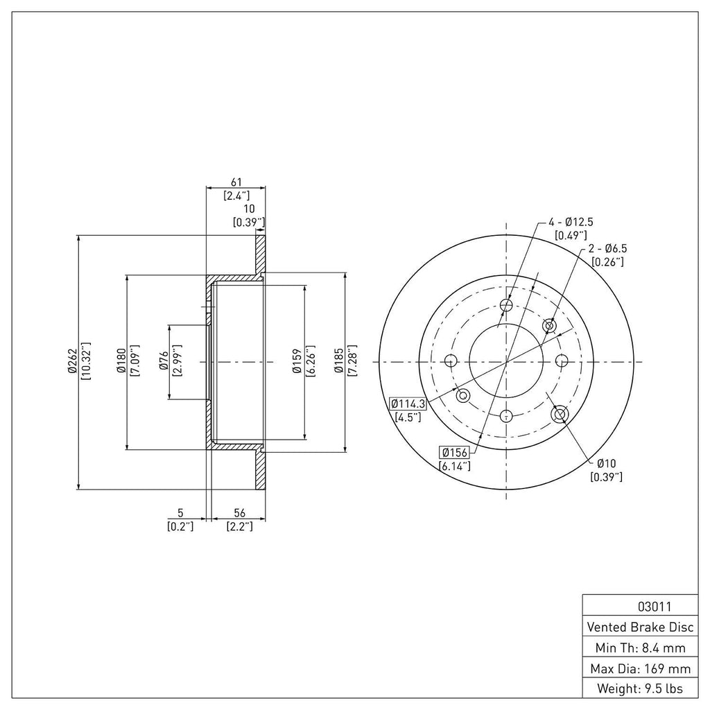 R1 Concepts Disc Brake Rotor ERE-03011