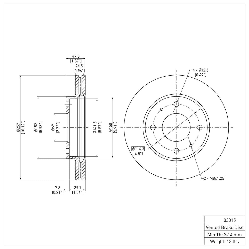 R1 Concepts Disc Brake Rotor ERE-03015