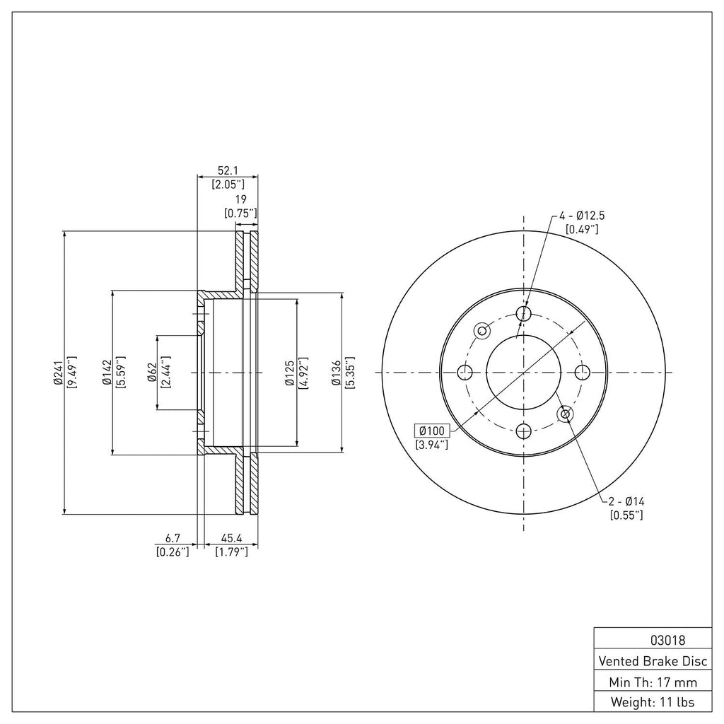 R1 Concepts Disc Brake Rotor ERE-03018