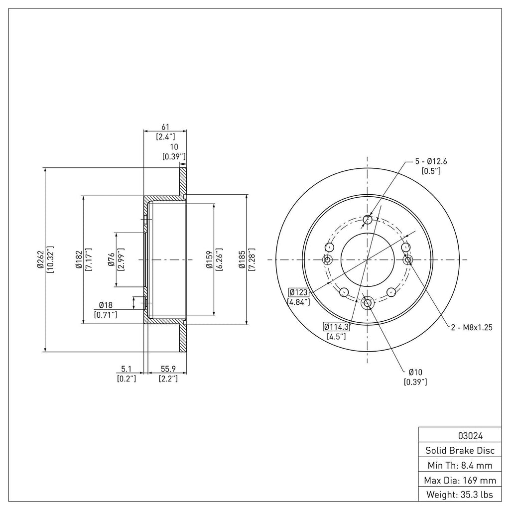 R1 Concepts Disc Brake Rotor ERE-03024