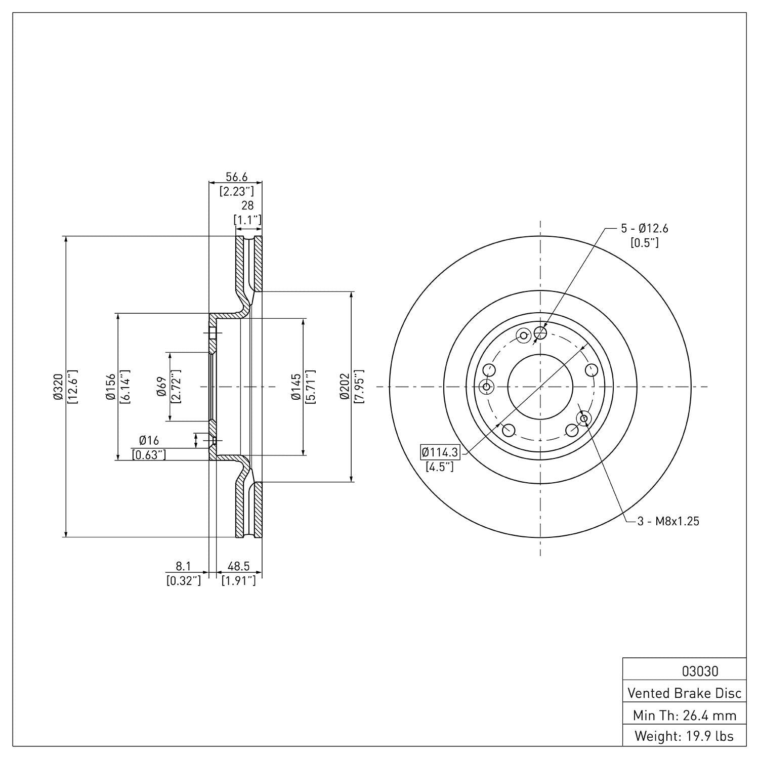 R1 Concepts Disc Brake Rotor ERE-03030