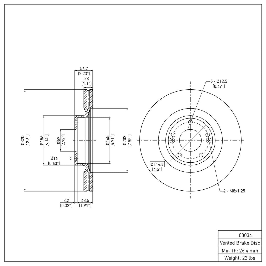 R1 Concepts Disc Brake Rotor ERE-03034