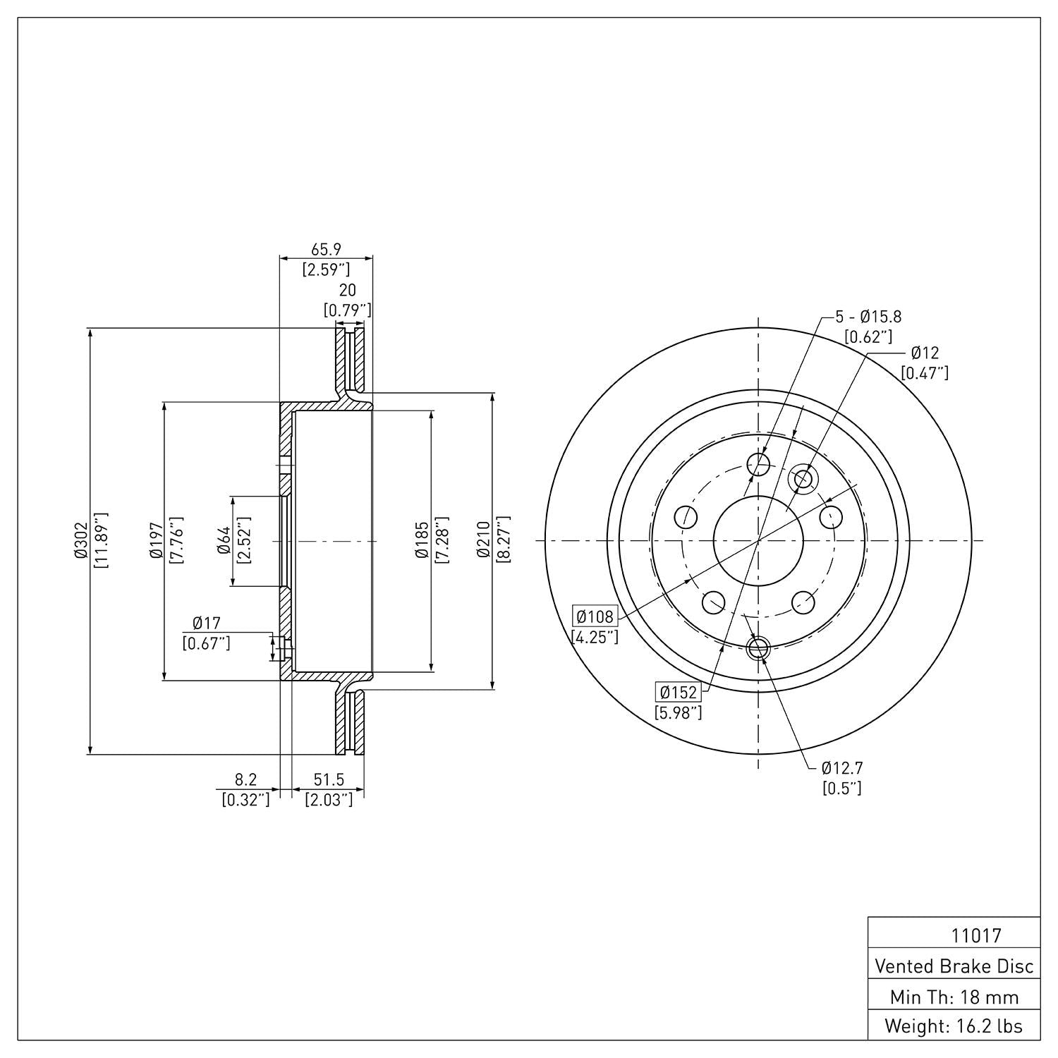 R1 Concepts Disc Brake Rotor ERE-11017