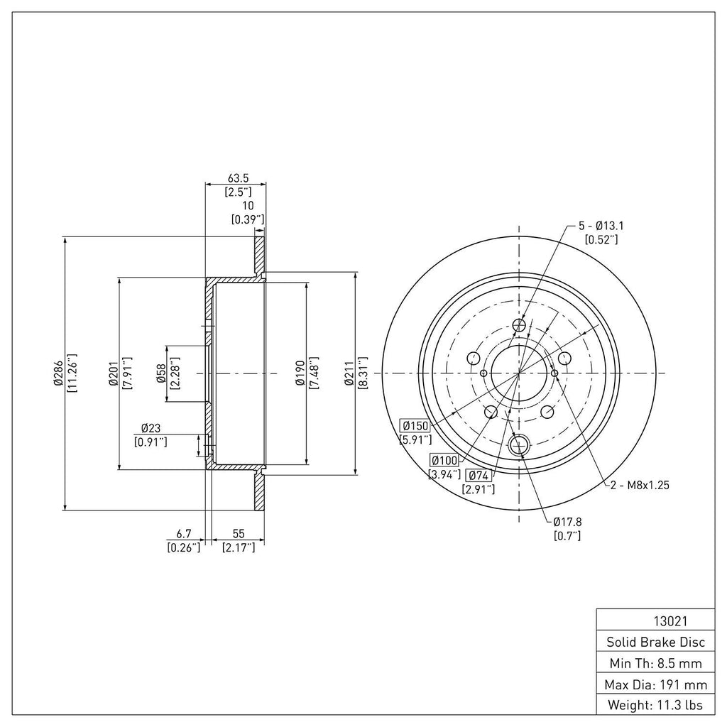 R1 Concepts Disc Brake Rotor ERE-13021