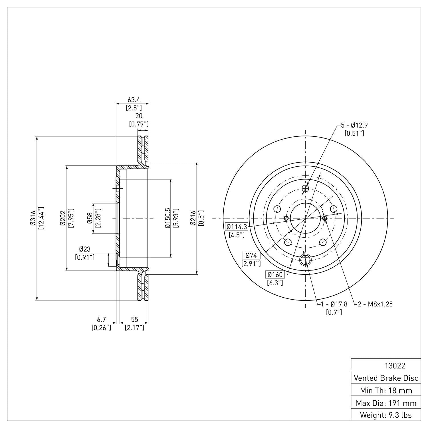 R1 Concepts Disc Brake Rotor ERE-13022
