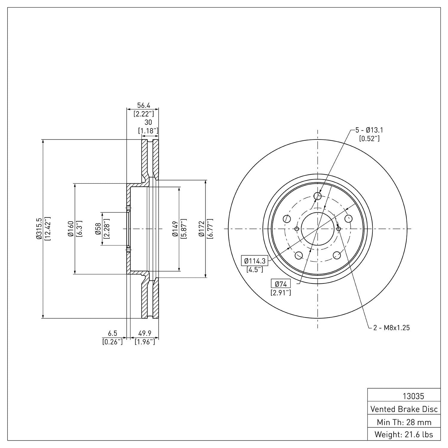 R1 Concepts Disc Brake Rotor ERE-13035