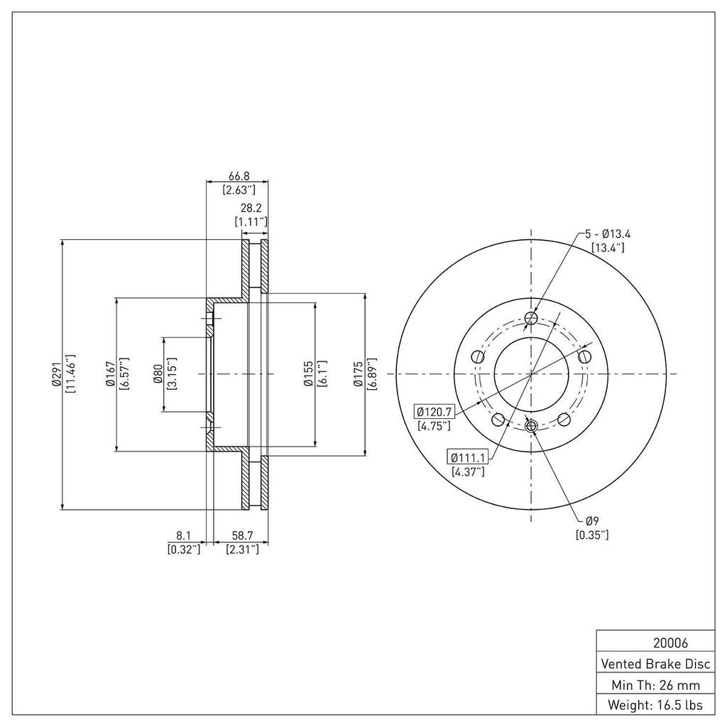 R1 Concepts Disc Brake Rotor ERE-20006