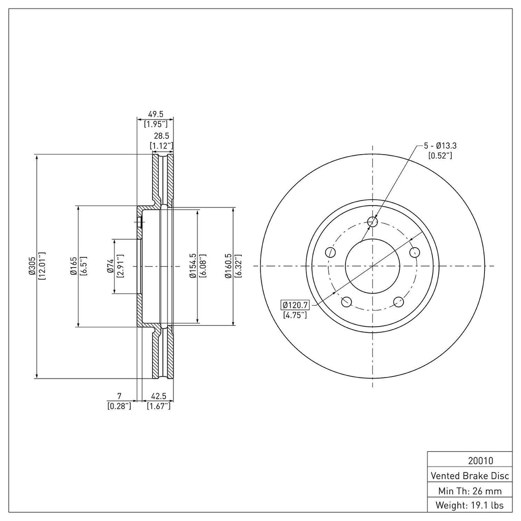 R1 Concepts Disc Brake Rotor ERE-20010