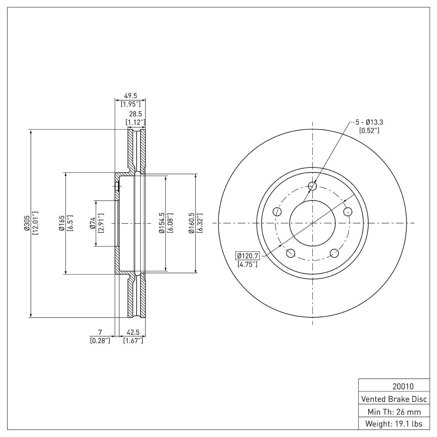 R1 Concepts Disc Brake Rotor ERE-20010