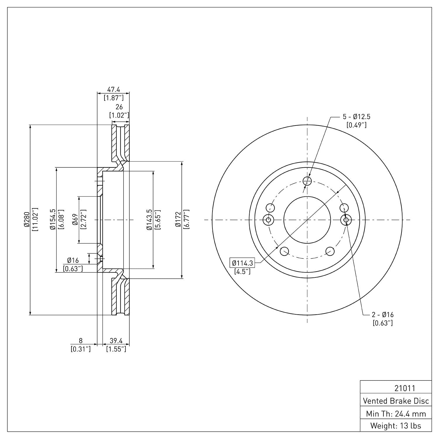 R1 Concepts Disc Brake Rotor ERE-21011