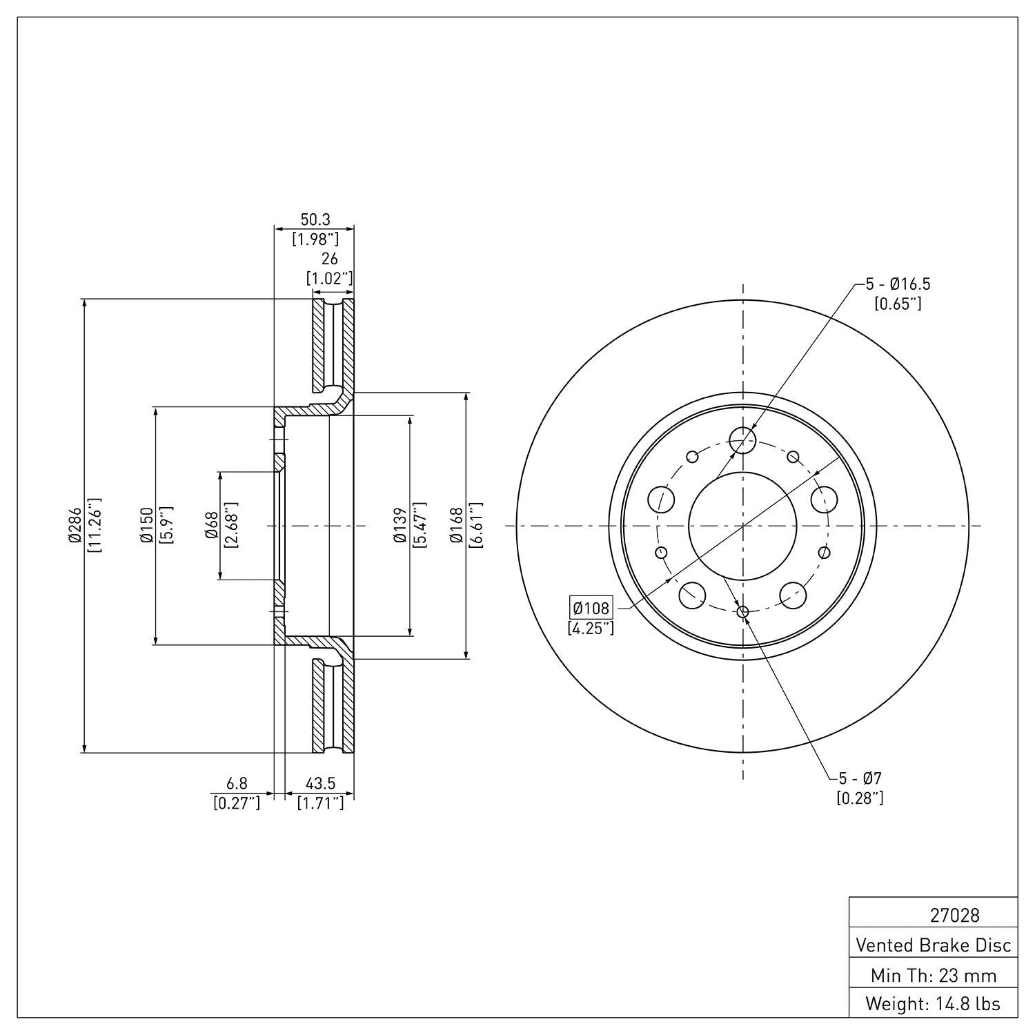 R1 Concepts Disc Brake Rotor ERE-27028