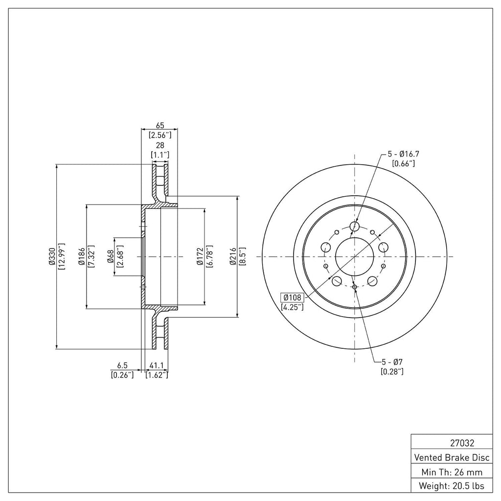 R1 Concepts Disc Brake Rotor ERE-27032