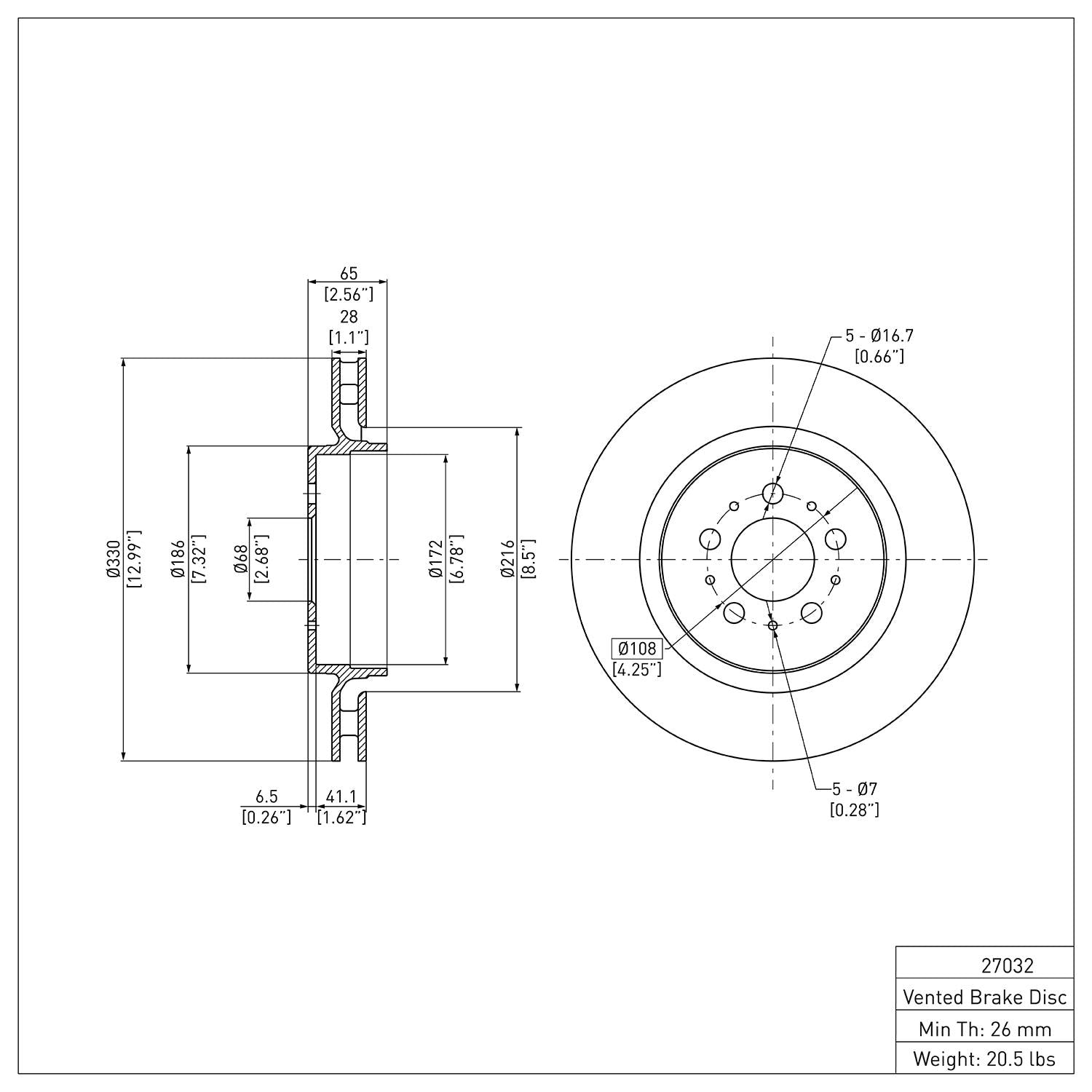 R1 Concepts Disc Brake Rotor ERE-27032