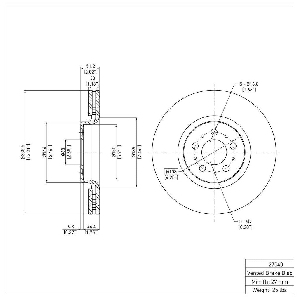 R1 Concepts Disc Brake Rotor ERE-27040