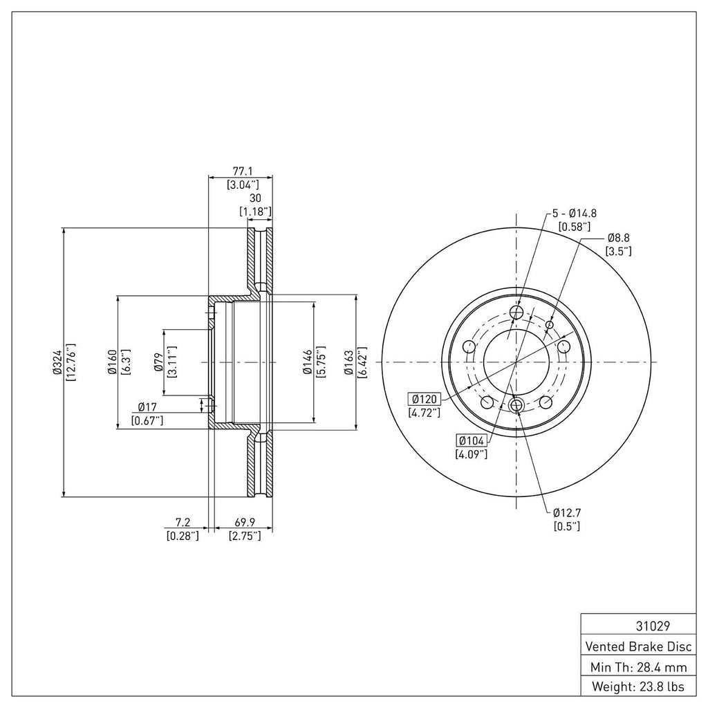 R1 Concepts Disc Brake Rotor ERE-31029