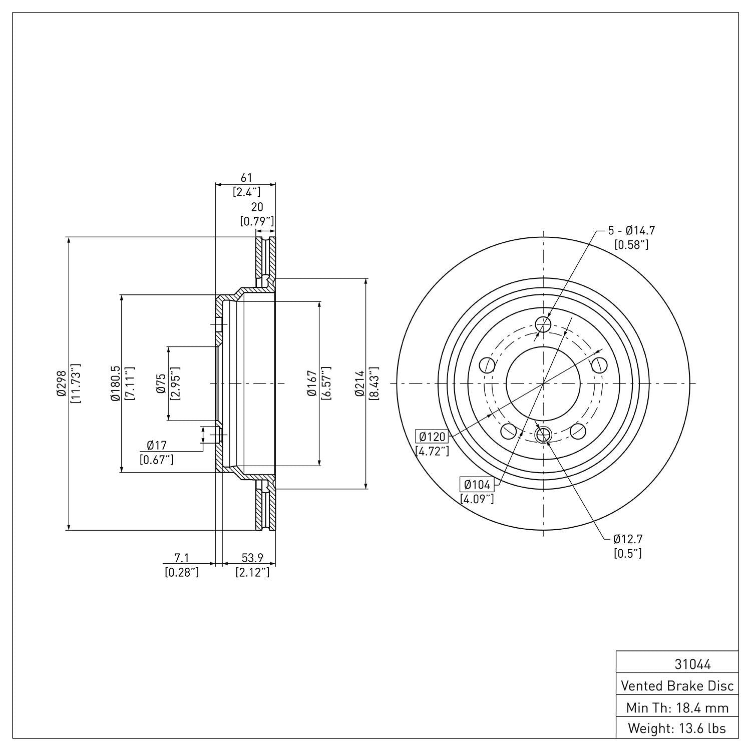 R1 Concepts Disc Brake Rotor ERE-31044