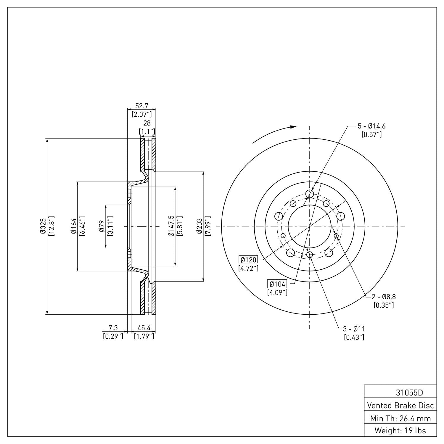 R1 Disc Brake Rotor ERE-31055D